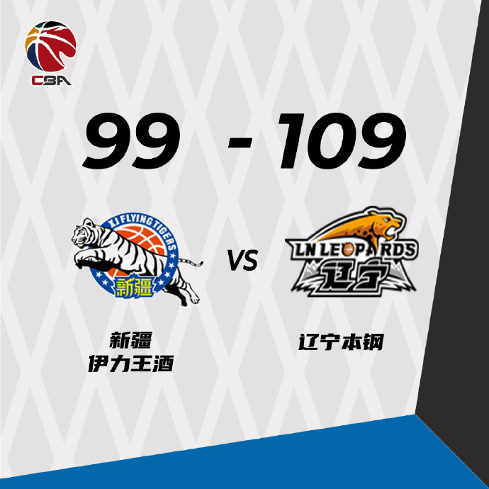 辽宁109-99击退新疆 郭艾伦28+8 赵继伟12+15 阿不都43分