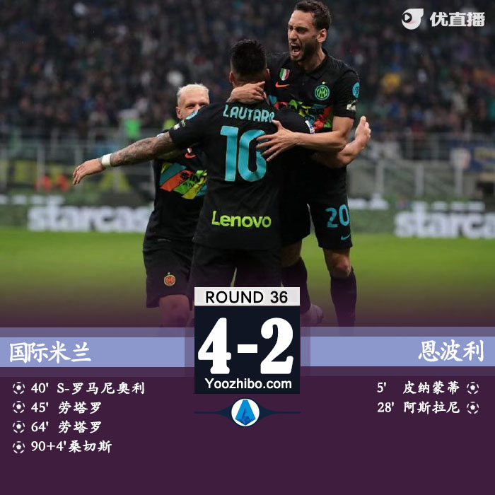 国米4-2恩波利 劳塔罗双响桑切斯破门