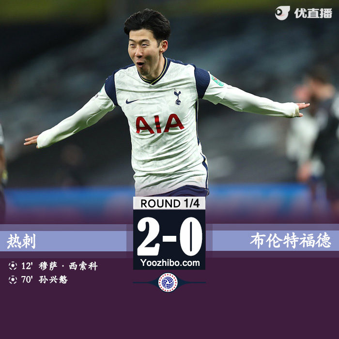 热刺2-0布伦特福德 西索科孙兴慜破门霍伊别尔伤退