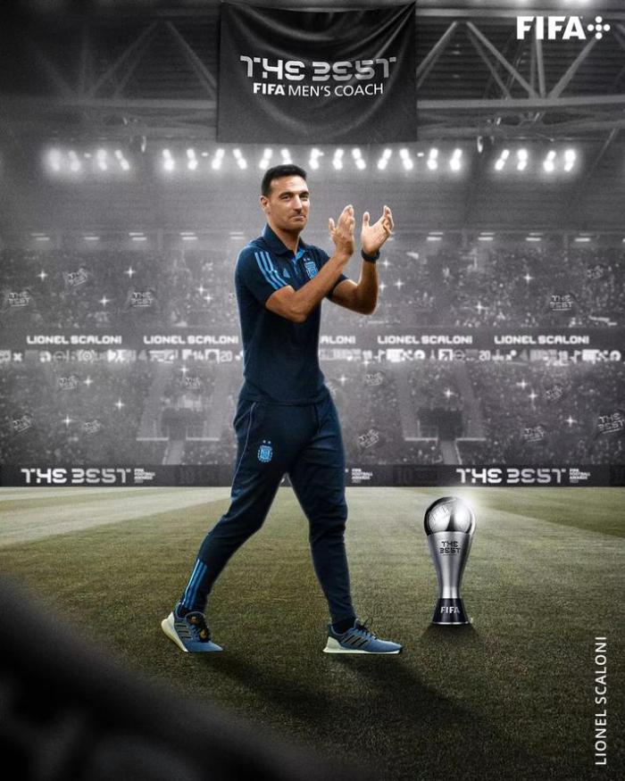官方：斯卡洛尼当选FIFA年度最佳教练